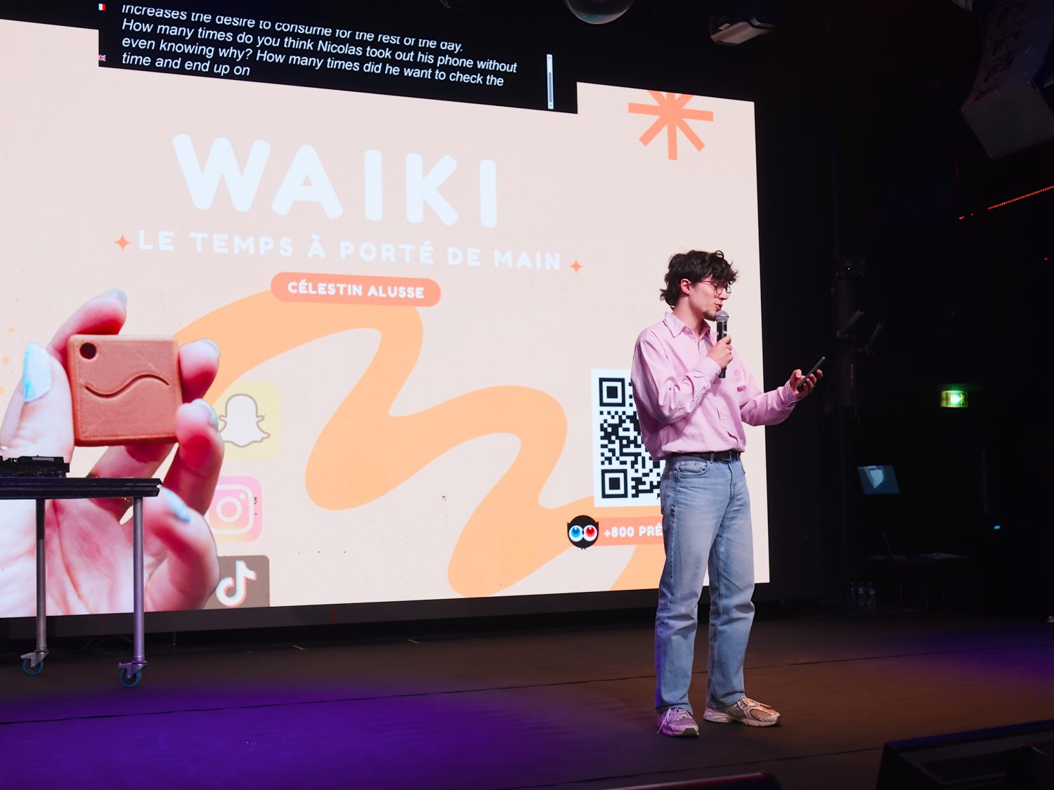 Célestin Alusse présente Waiki sur scène