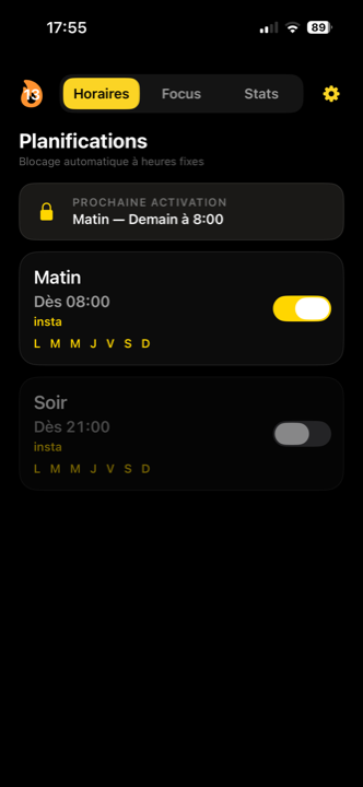 Les horaires